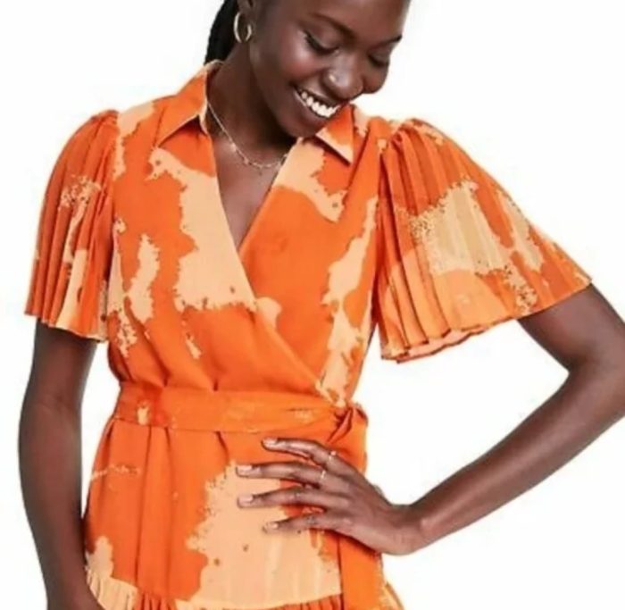 Alexis for Target Flutter Sleeve Pleated Wrap Dress - Image 2