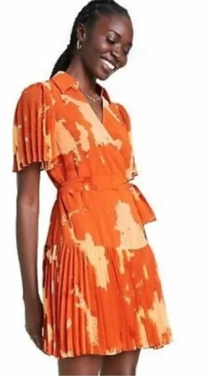 Alexis for Target Flutter Sleeve Pleated Wrap Dress