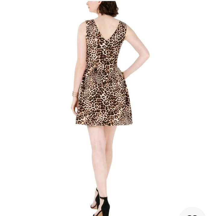 Vince Camuto Leopard Print flayed short Dress - Image 2