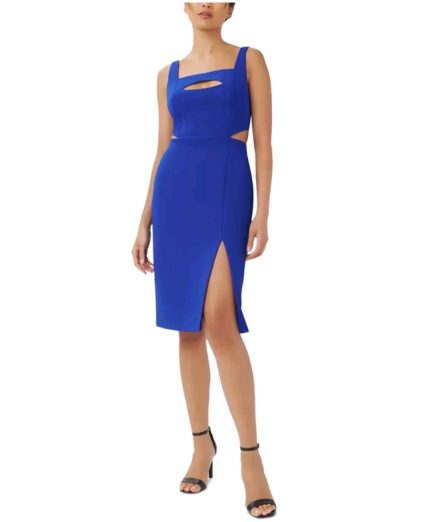 Aidan Mattox Blue Sleeveless Cut-out Dress 8