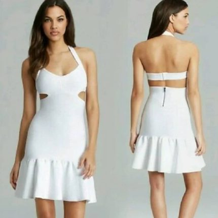 Guess Cut-out Halter neck white Dress.  M