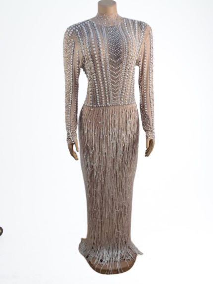 FashionNova Luxury Beaded fringe Dress