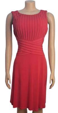 Calvin Klein Red Pleated Dress. 6