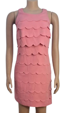 White House Black Market Scalloped Tiered Sculpted Shift Dress