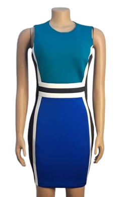 Calvin Klein Green/Blue Sleeveless Dress