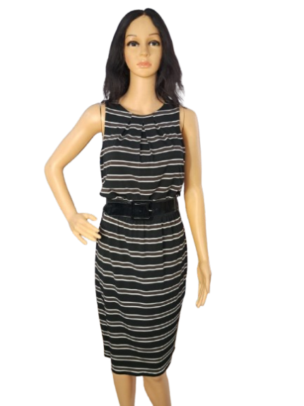White House Black Market Sleeveless Belted Dress