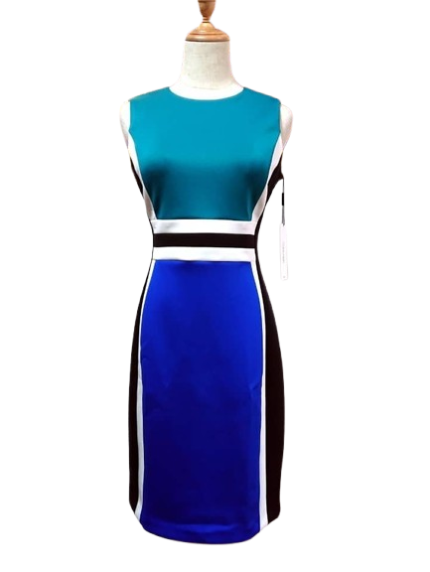 Calvin Klein Green/Blue Scuba Dress 6