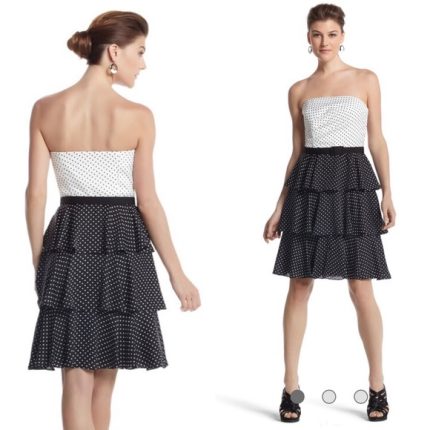 White House Black Market dotted Dress 0