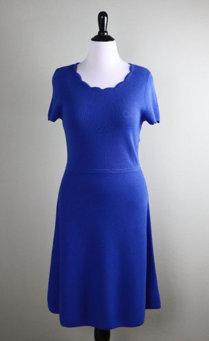 Glamour Sculpted blue Off-shoulder Dress. US 10