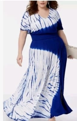 INC blue & white maxi Dress. XXL