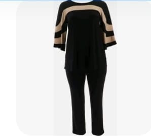 Nina Leonard 2pc pant set (Top/Bottom). US XL