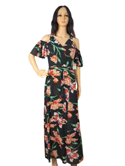 Thalia Sodi Cut-out shoulder Floral Dress