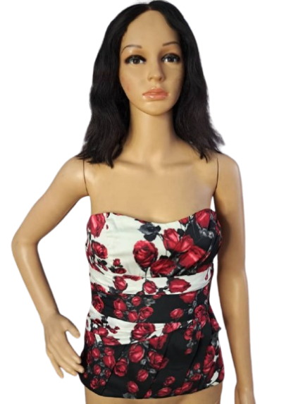 White House Black Market Bustier floral Top
