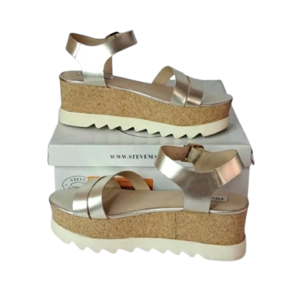 Steve Madden Silver Wedge Sandals