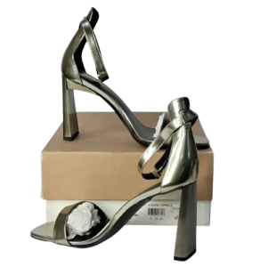 Via Spiga Block Heel Gold Sandals. US 7.5, 9.5