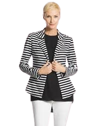Chico's black and white stripe Jacket. US 1