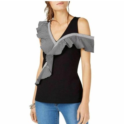 International Concept black & white cut-out top