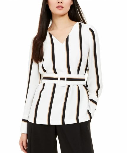 Alfani women belted Long sleeve top. M, L