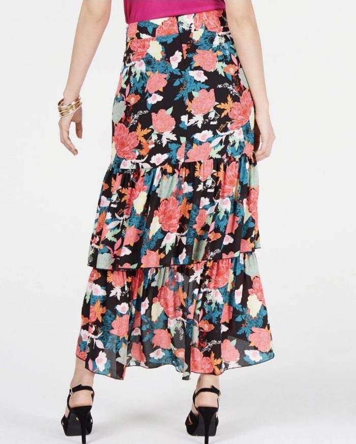 Thalia Sodi  printed wrapped ruffle multi floral skirt - Image 2