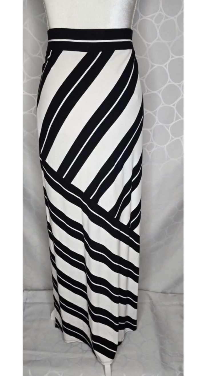 White House Black Market White & Black stripes maxi skirt - Image 2