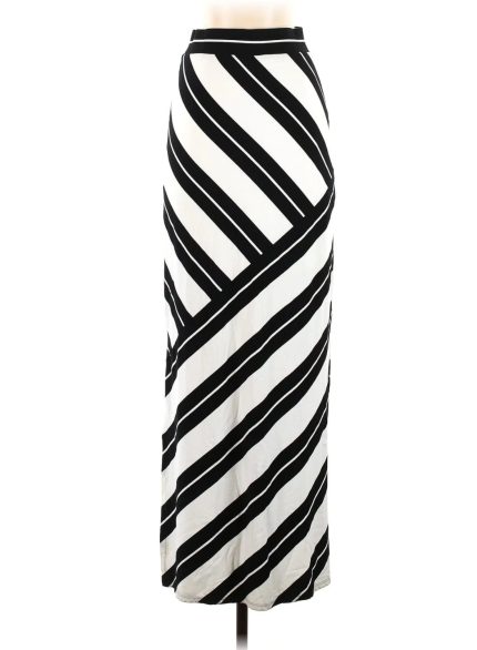 White House Black Market White & Black stripes maxi skirt