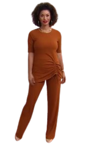 Iman Comfy Soft Ribbed Knit Set. (Top & Bottom) Med.