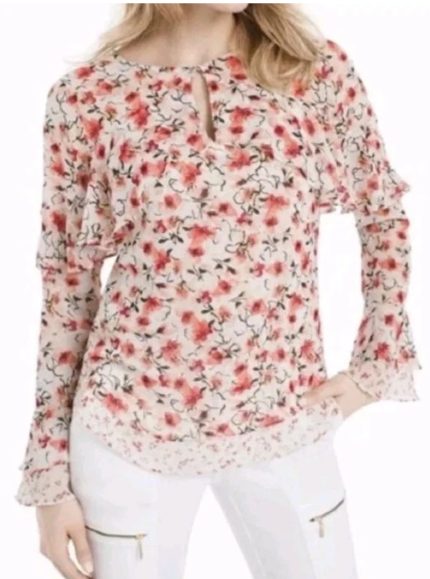 White House Black Market Floral Top. 0 & 10.