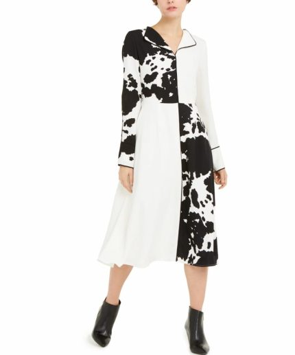 Alfani White & Black Floral Dress