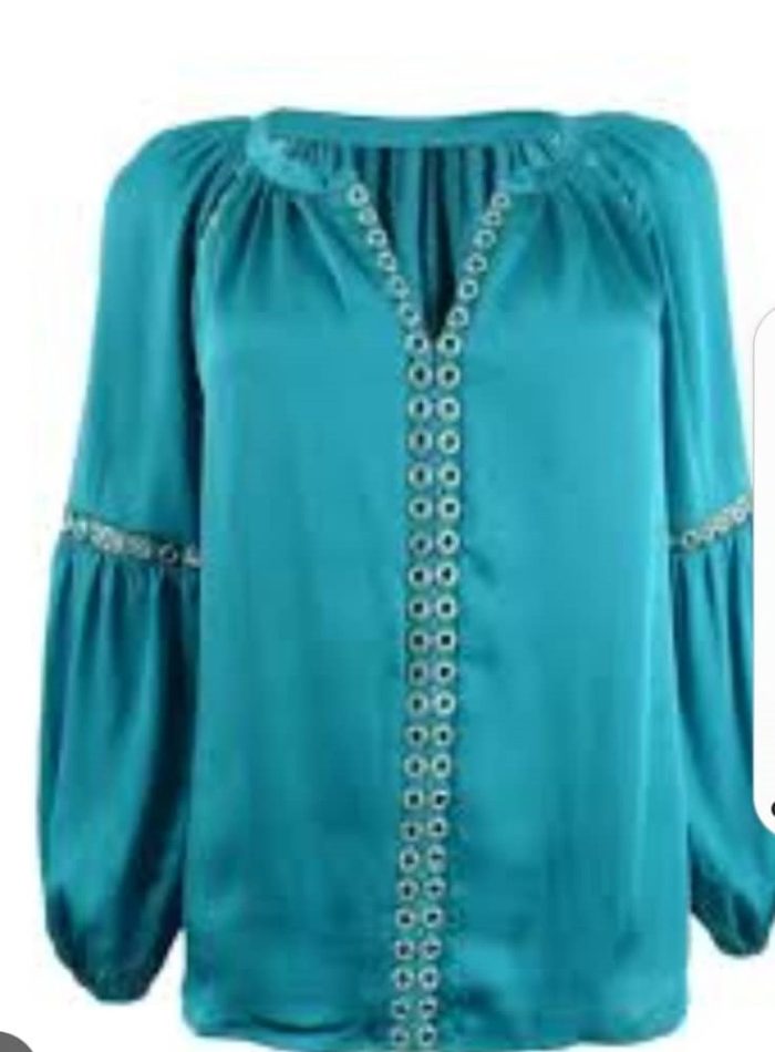 International Concept Womens Grommet-Trim peasant Top - Image 2