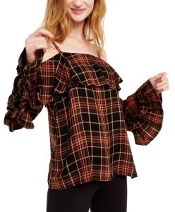 International Concept Sleeveless Brown check Top