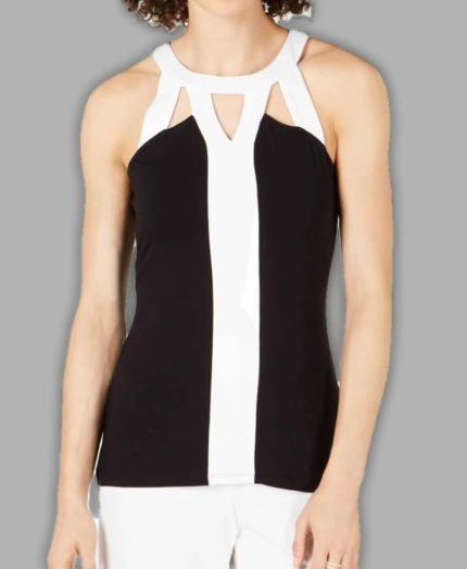 International Concept White & Black Sleeveless top