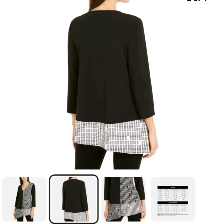 Alfani  Women's White & Black Top - Image 2