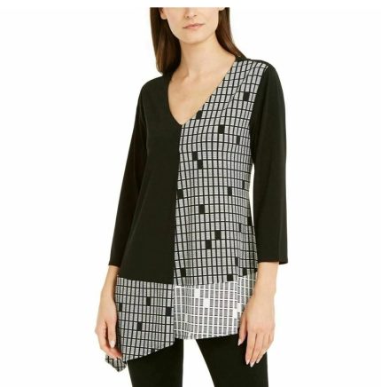 Alfani  Women's White & Black Top