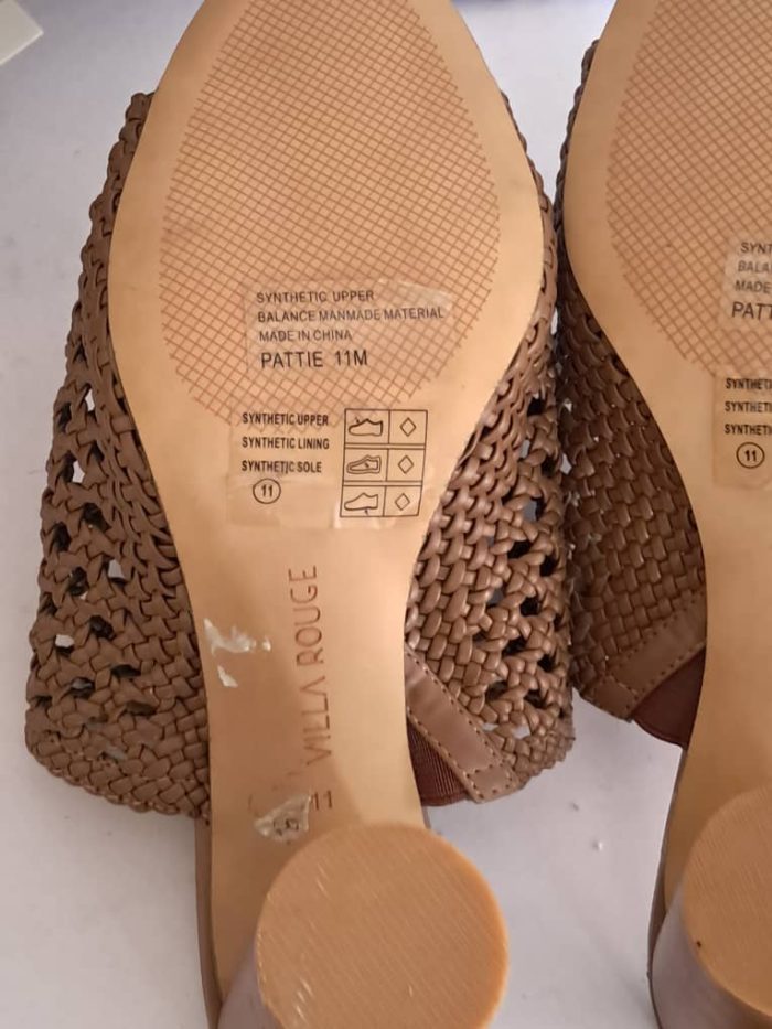 Villa Rouge Brown woven Mule. US 11 - Image 4