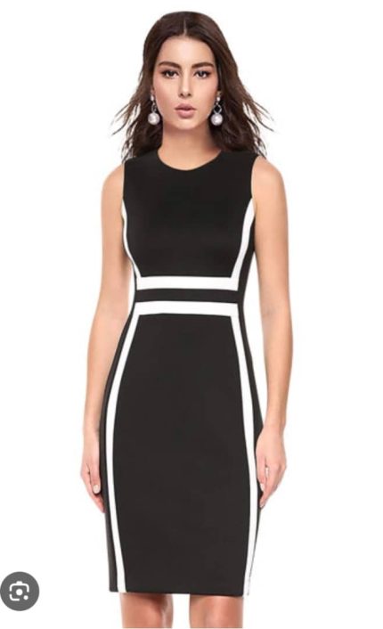 Calvin Klein Black/White Scuba dress. size 10