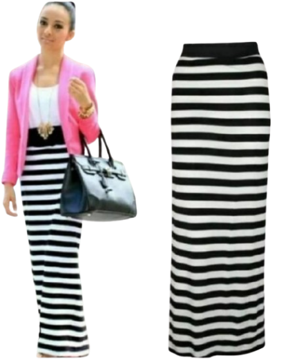 White House Black Market Stripe Maxi Skirt.  XXS, L