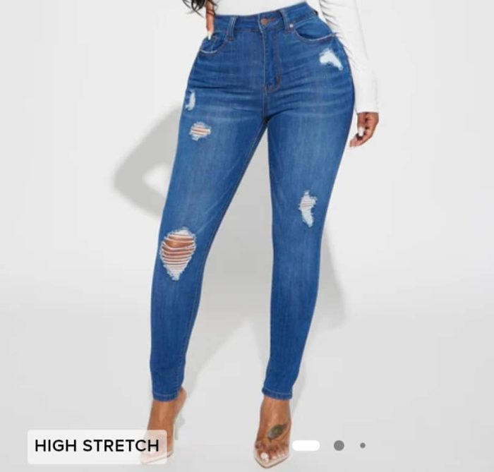 Fashion Nova Distressed Stretch Skinny Jean.  Sizes 9 and 11 - Image 2